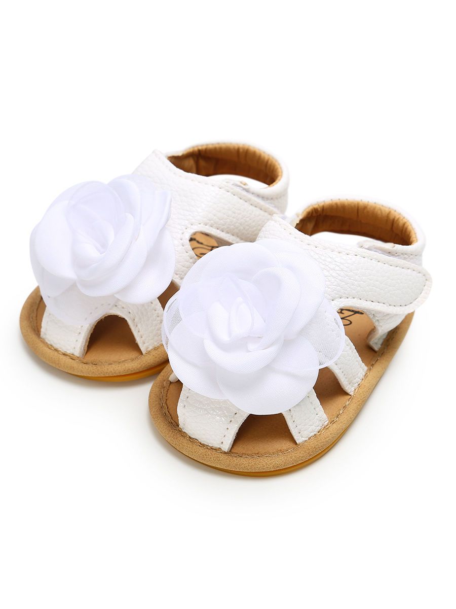 Summer Big Flower Trimmed Baby Gilr Sandal - dianjiang-