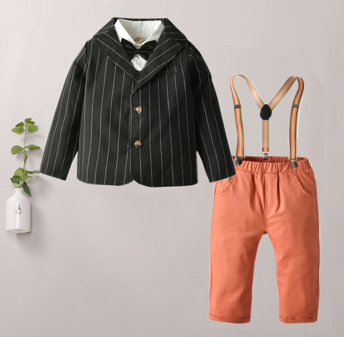 Trendy Autumn Toddler Boys 5-Piece Bow-Tie Party Wear Suit - dianjiang-
