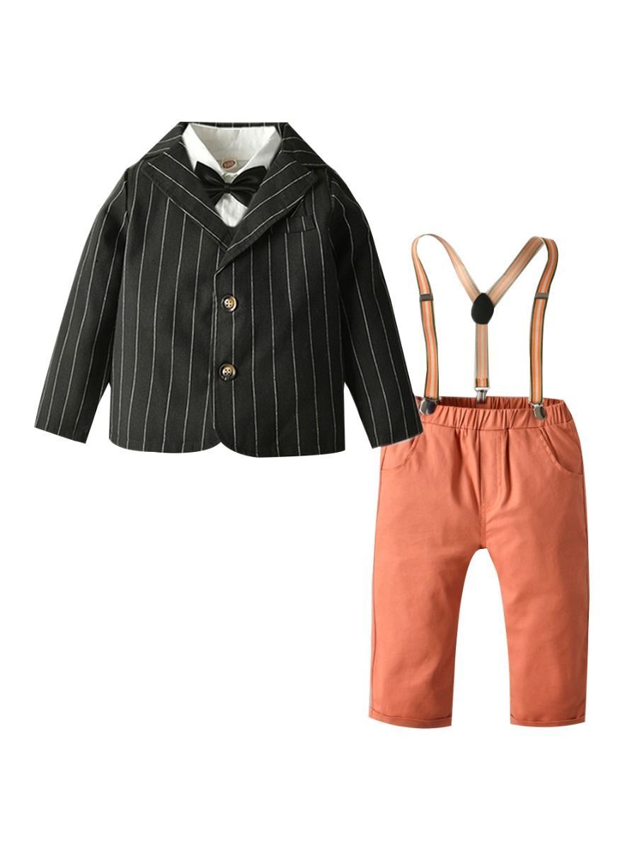 Trendy Autumn Toddler Boys 5-Piece Bow-Tie Party Wear Suit - dianjiang-