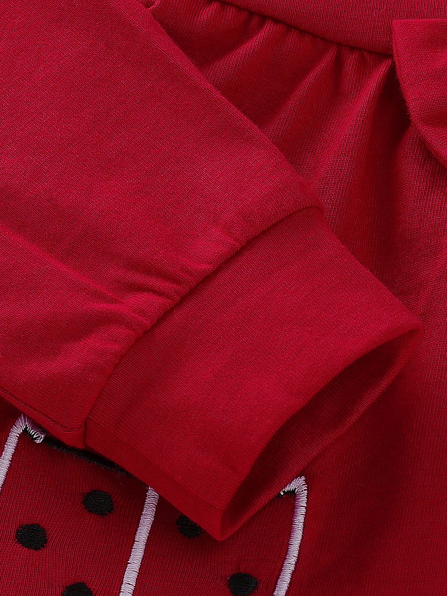 Bow Ladybird  Print Red Top+Pants 2-Piece Baby Girl Cute Outfit - dianjiang-