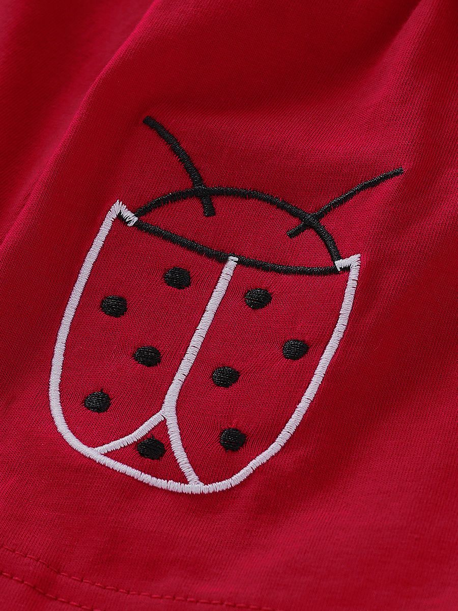 Bow Ladybird  Print Red Top+Pants 2-Piece Baby Girl Cute Outfit - dianjiang-