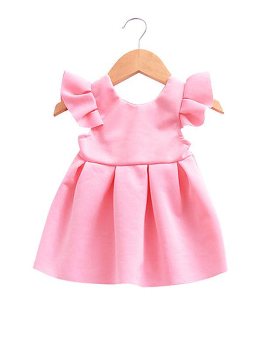 Bow Pierced Laced Princess Dress For Baby Toddler Girls - dianjiang-