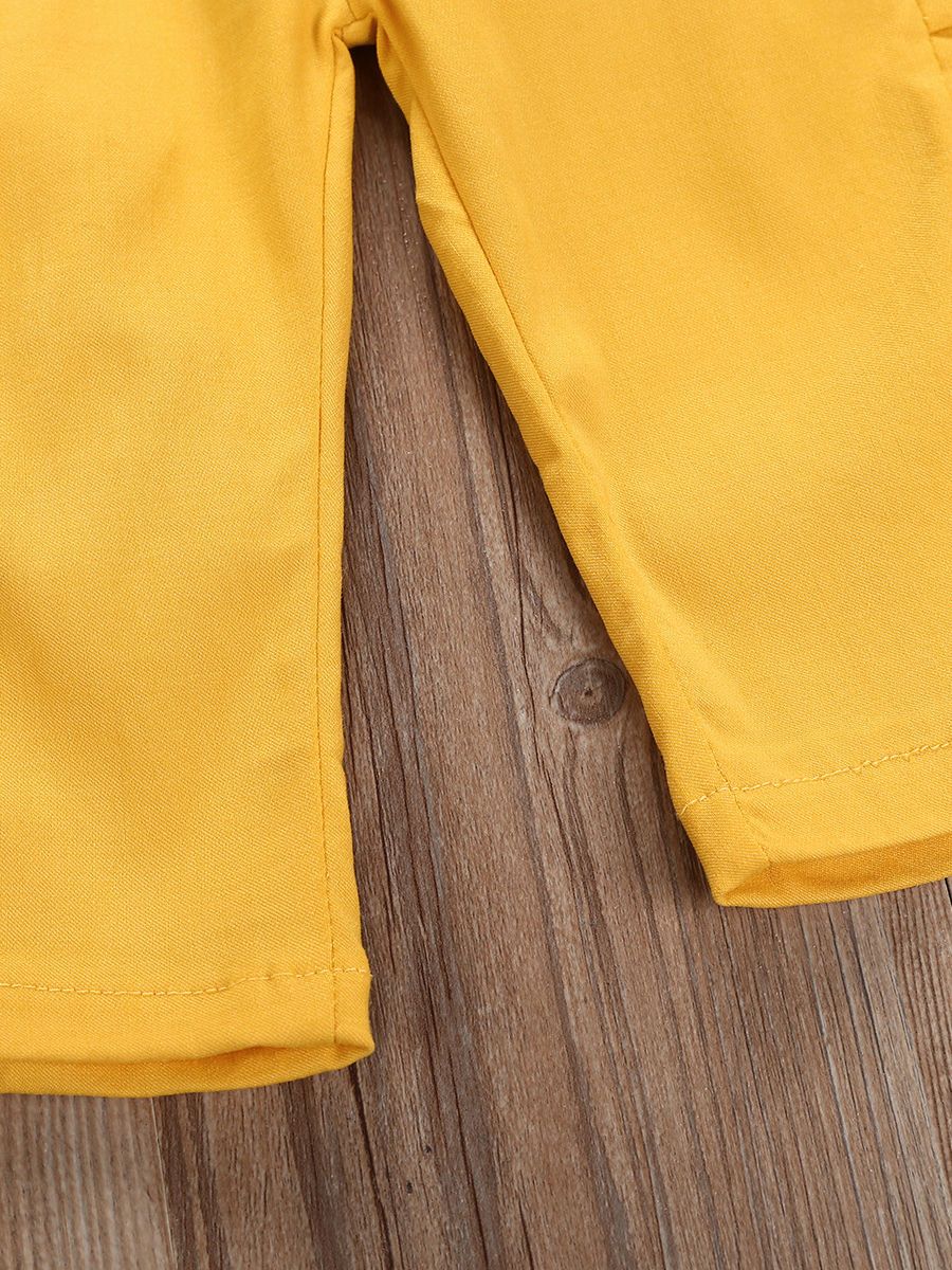 Trendy Baby Little Girl Bow Yellow Suspender Pants Overall - dianjiang-