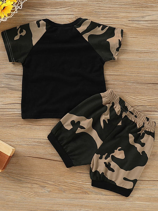 Baby Toddler Boy Camo Outfit T-shirt Matching Shorts - dianjiang-
