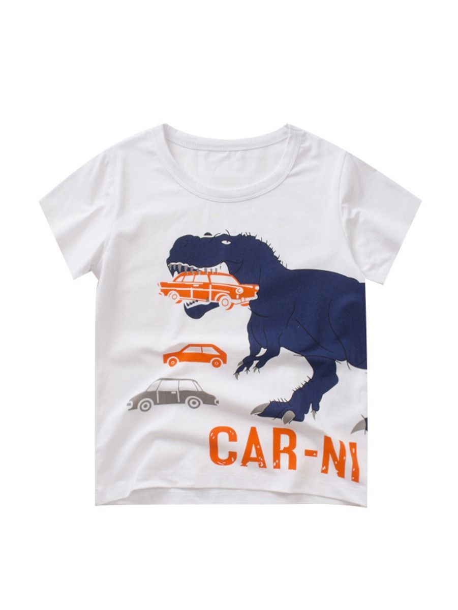 Car Dinosaur Pattern Toddler Big Boy T-shirt - dianjiang-