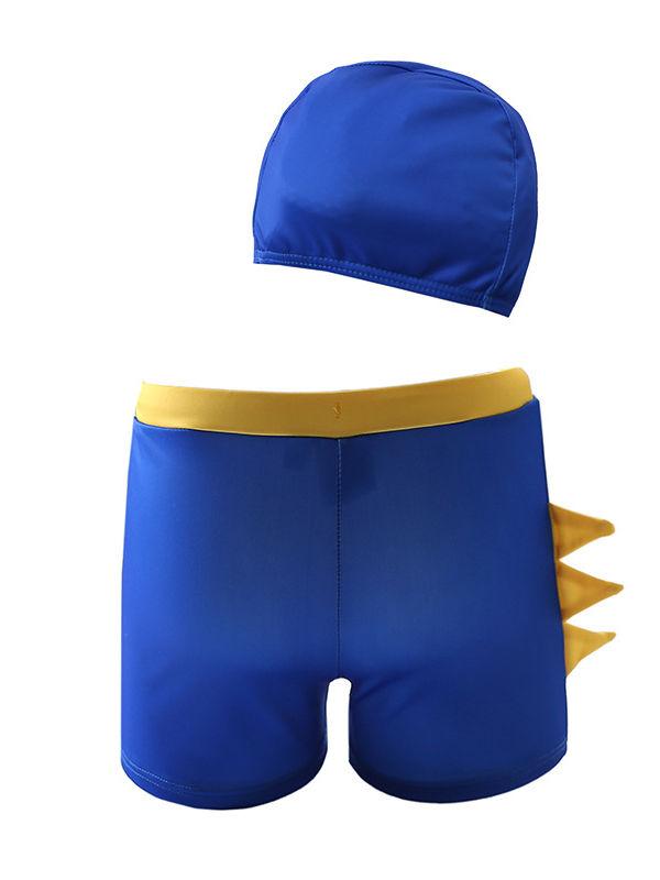 Toddler Big Kids 2-Piece Dinosaur Swimming Trunks with Swim Hat - dianjiang-