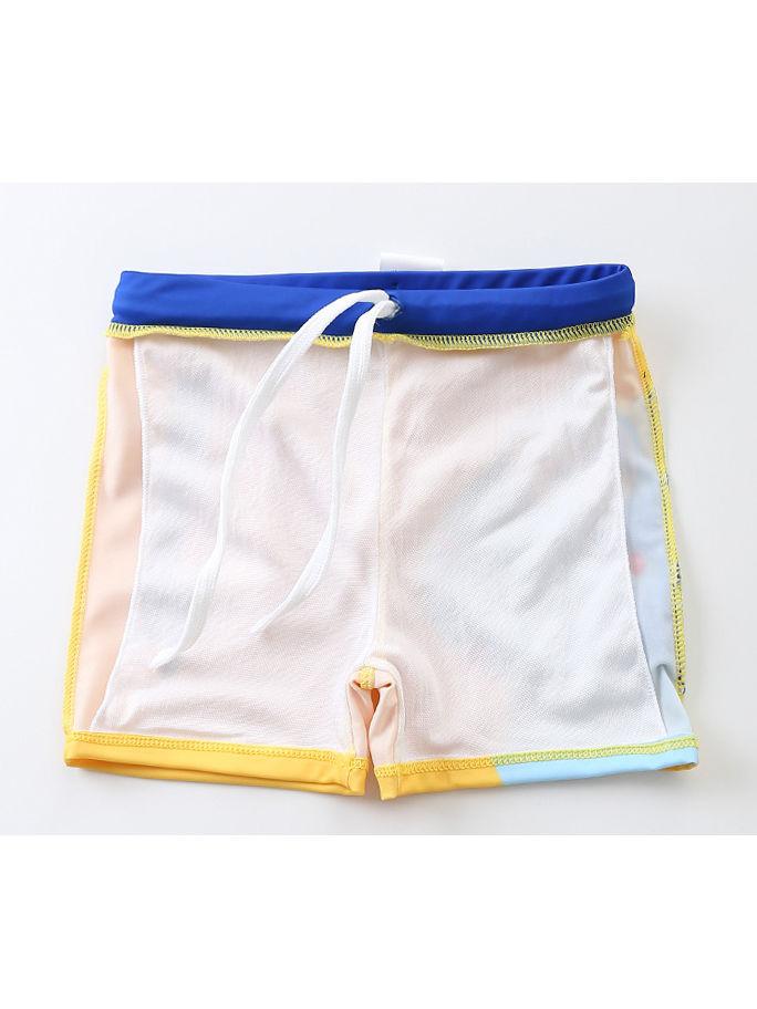 Toddler Big Kids 2-Piece Dinosaur Swimming Trunks with Swim Hat - dianjiang-