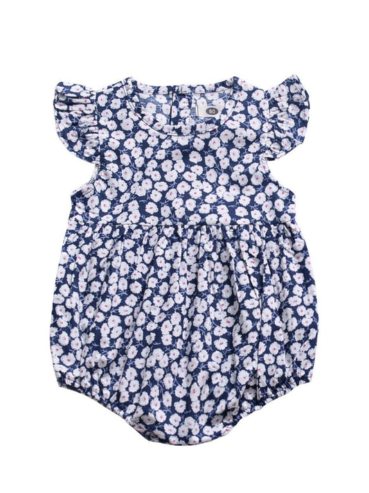 Cute Short Butterfly Sleeve Infant Summer Romper - dianjiang-