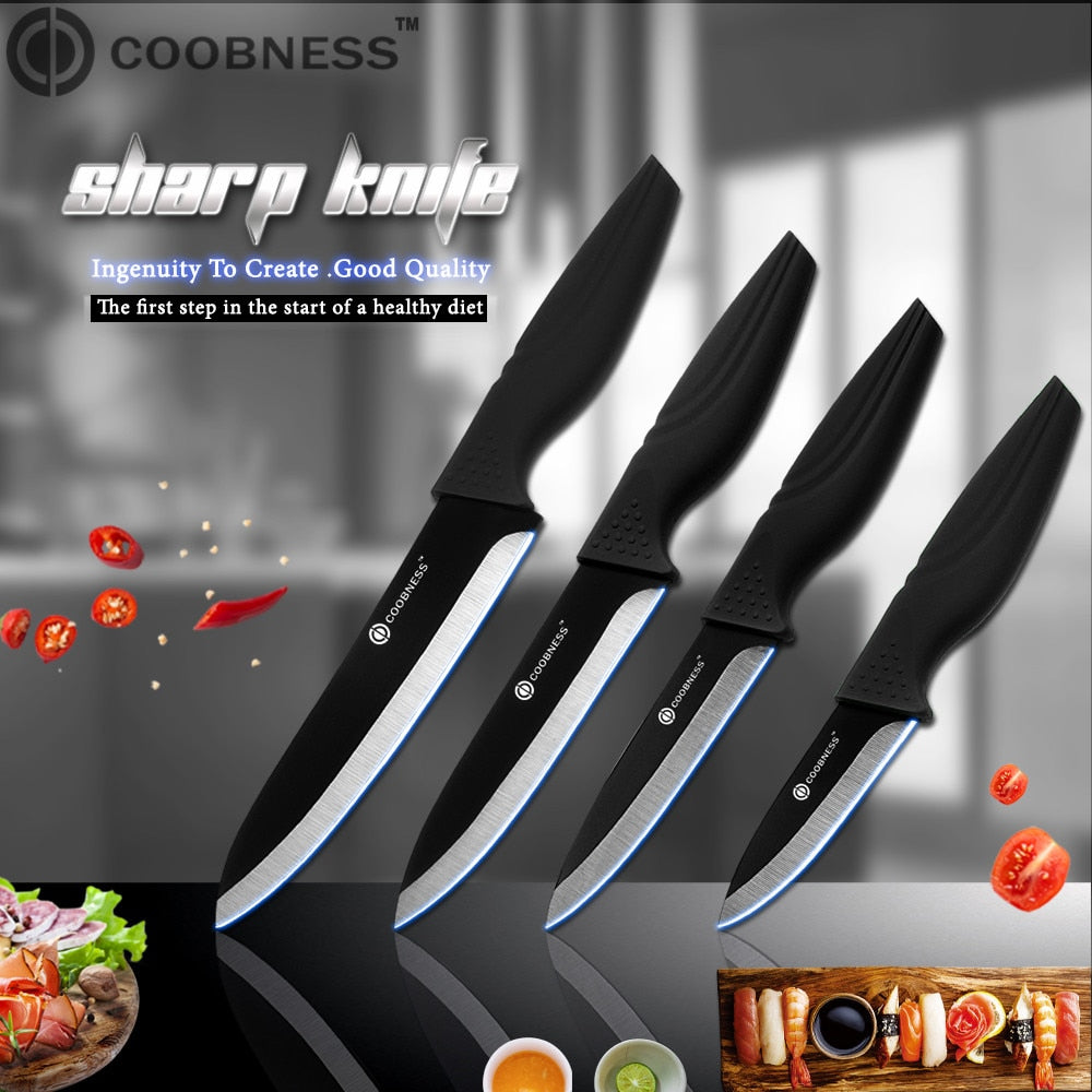 COOBNESS Brand Ceramic Knife 3 inch 4 inch 5 inch 6 inch Kitchen Knives Zirconia Black Blade Fruit Chef Knife Vege Cooking Tool - dianjiang-