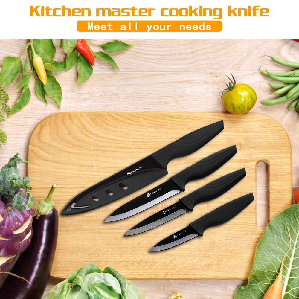 COOBNESS Brand Ceramic Knife 3 inch 4 inch 5 inch 6 inch Kitchen Knives Zirconia Black Blade Fruit Chef Knife Vege Cooking Tool - dianjiang-