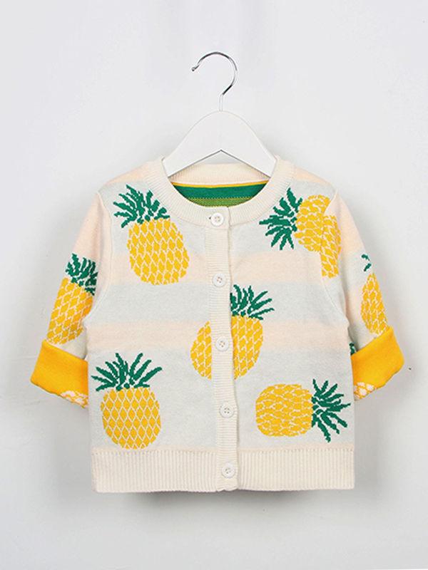 MOMMY AND ME Pineapple Cardigan Top Long-sleeve Knitwear - dianjiang-