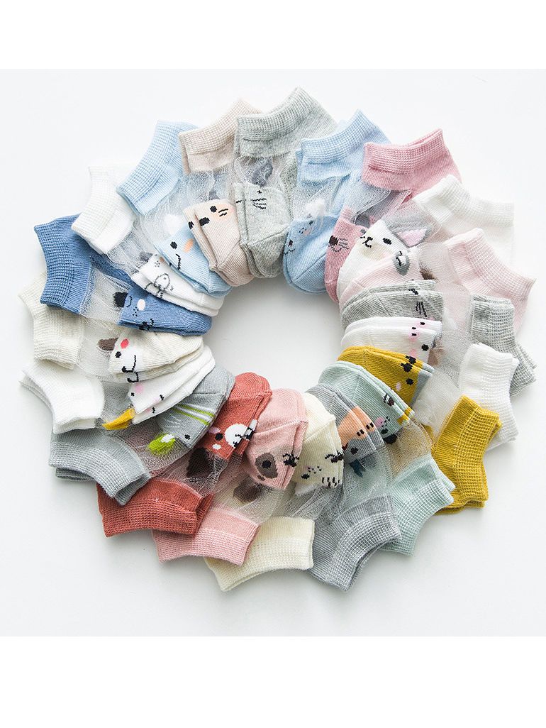 5-PACK Socks Assorted Cartoon Animal Pattern Baby Little Kids Pantyhose - dianjiang-