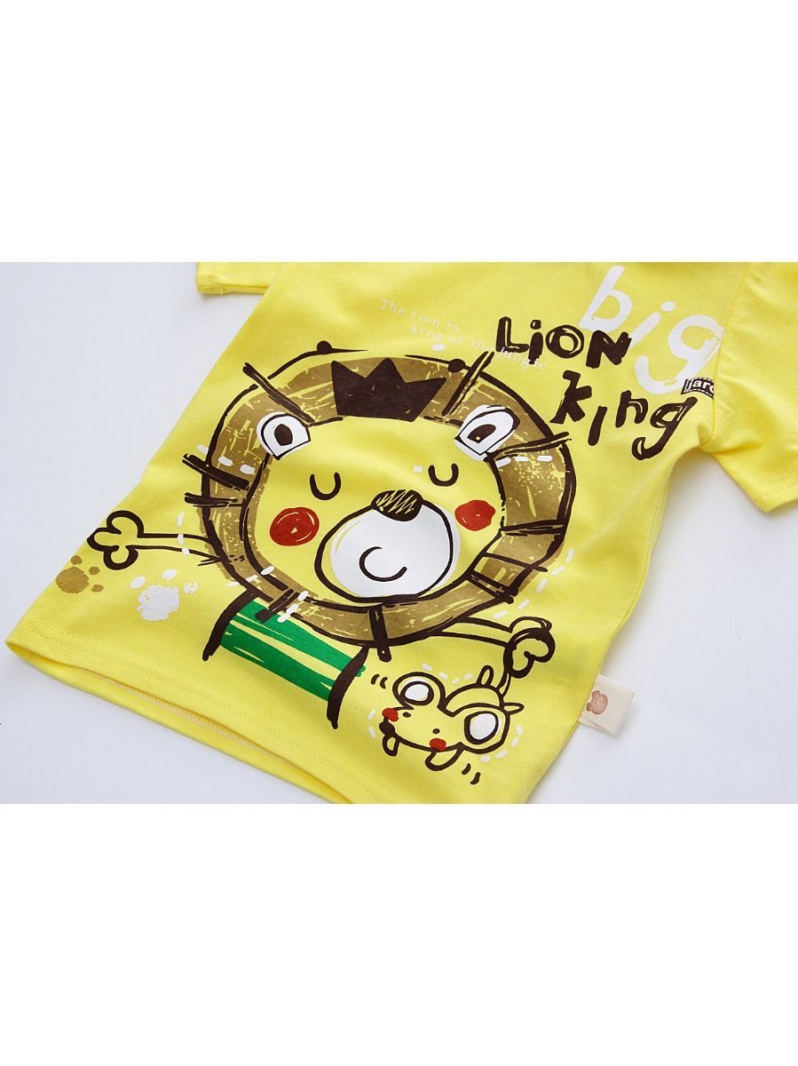 2-Piece Outfit Cartoon Lion Home Wear T-shirt Matching Shorts Summer - dianjiang-