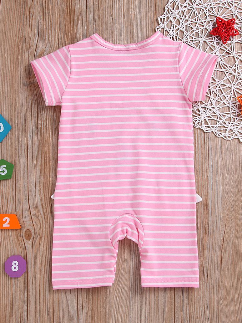 Cartoon Playsuit Animal Striped Short-sleeved Overalls - dianjiang-