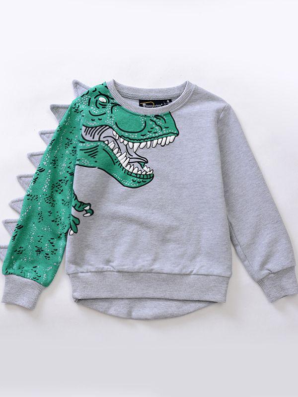 Cartoon Sweatshirt Long Sleeve Dinosaur Top Kids Clothes - dianjiang-