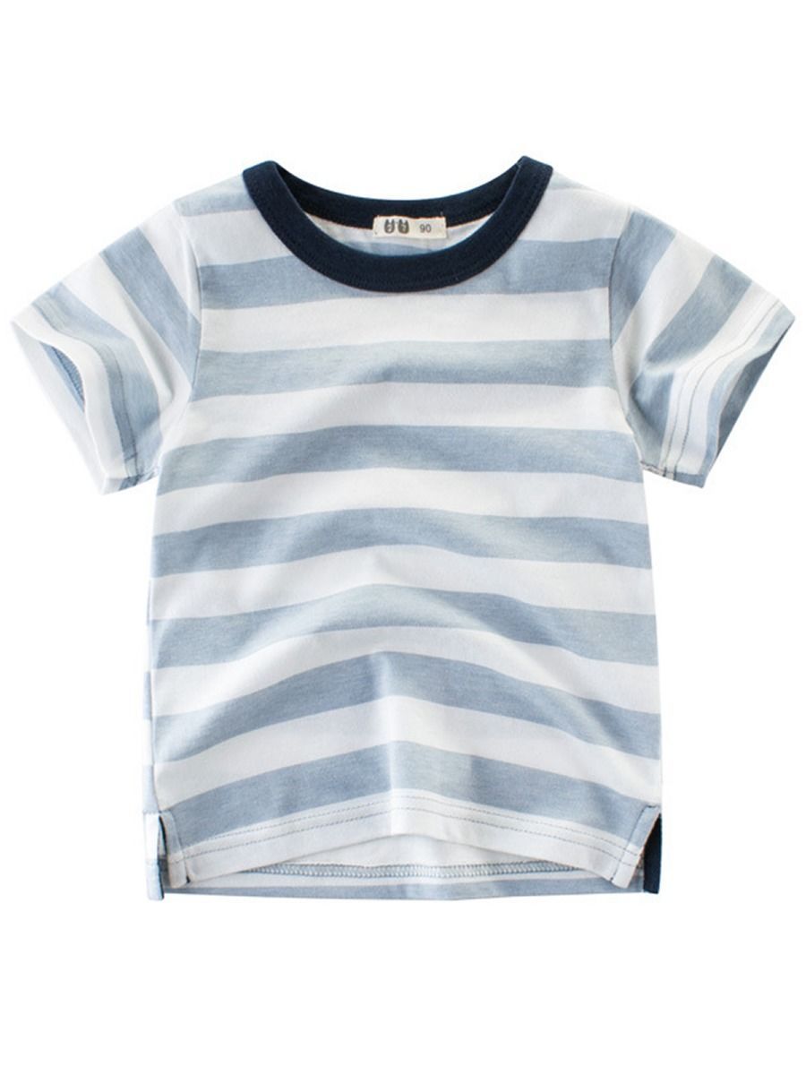 Stripe Casual T-shirt For Toddler Big Boy - dianjiang-