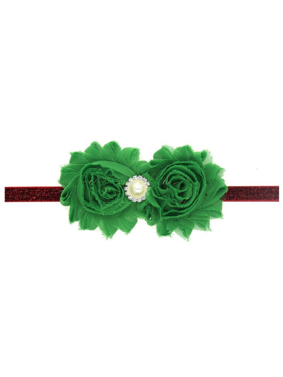 Christmas Holiday Flower Trimmed Headband Children Headwear - dianjiang-