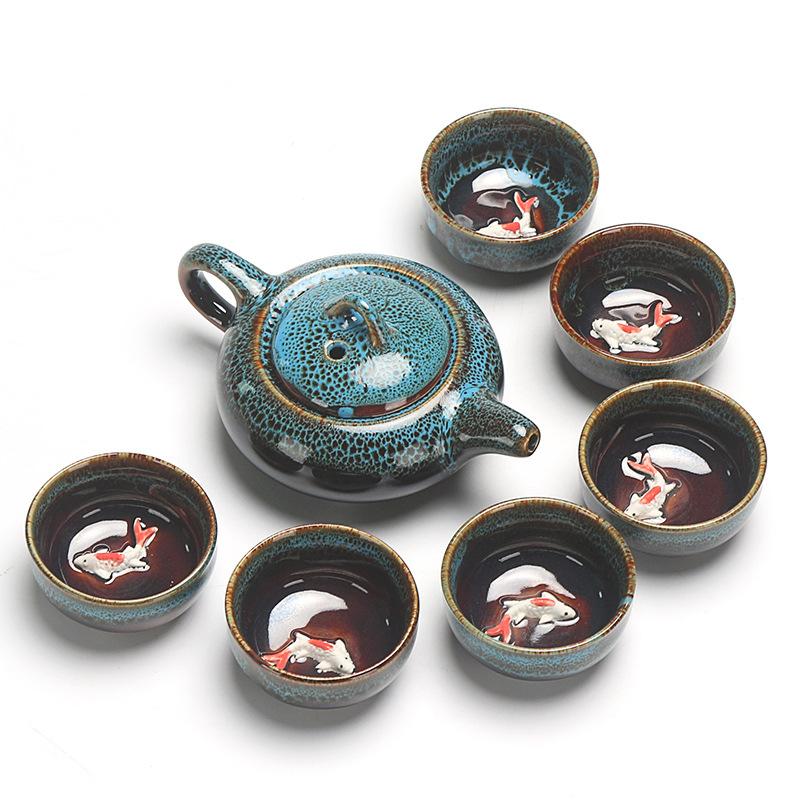 Chinese Kung Fu Tea Set Ceramic Glaze Teapot Porcelain Teaset Portable Tea Cups Of Tea Ceremony Teaware Sets Gift For Friend - dianjiang-