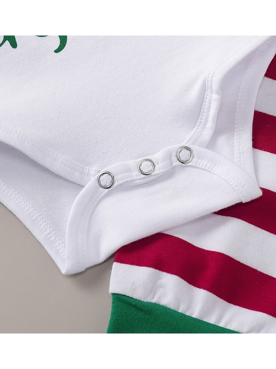 Christmas Baby 4-Piece Set Daddy Mommy's Favorite Gift Romper+Pants+Hat+Headband - dianjiang-