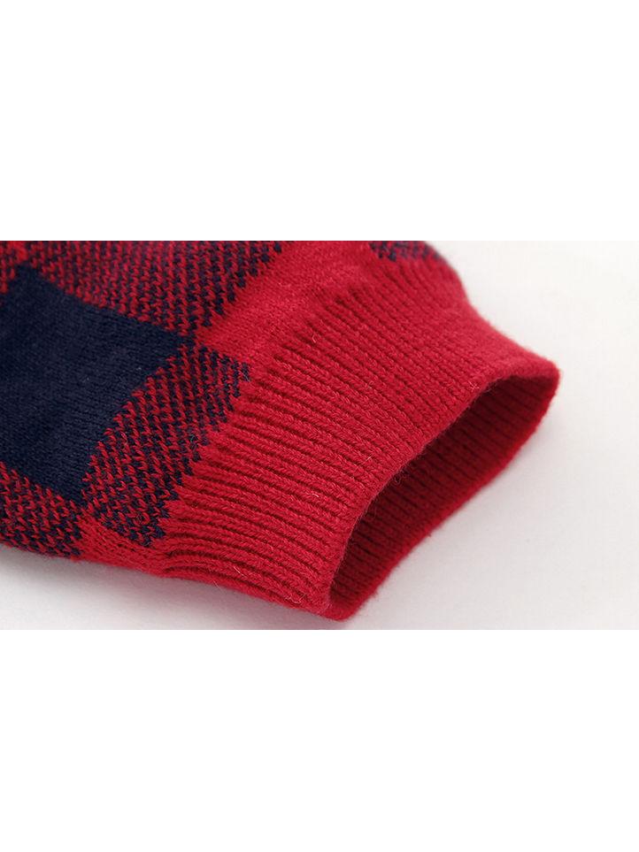 Christmas Baby Unisex Deer Checked Crochet Bodysuit - dianjiang-