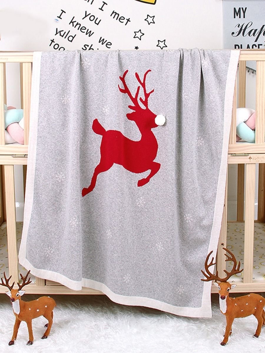 Christmas Deer Baby Knit Blanket - dianjiang-