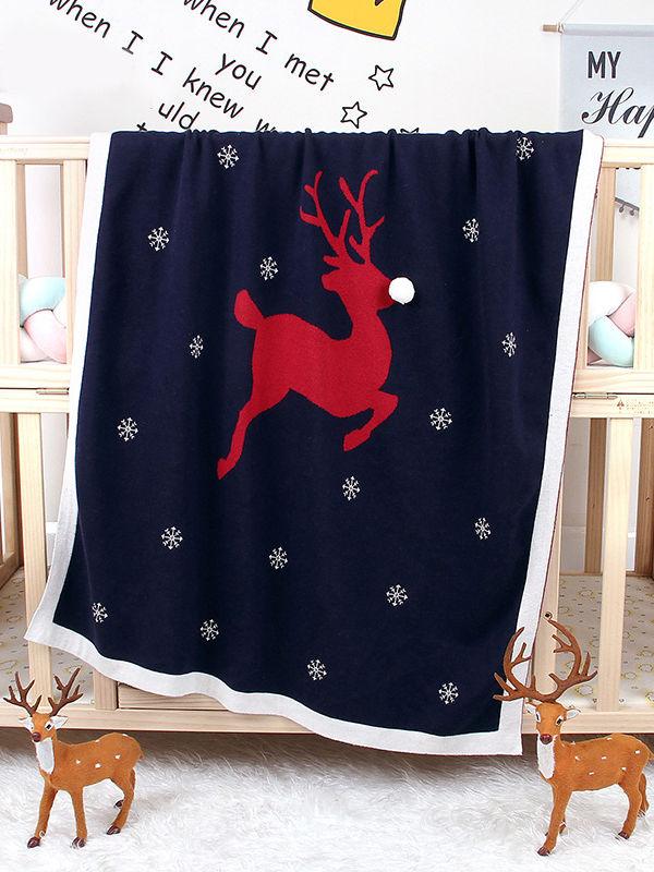Christmas Deer Baby Knit Blanket - dianjiang-