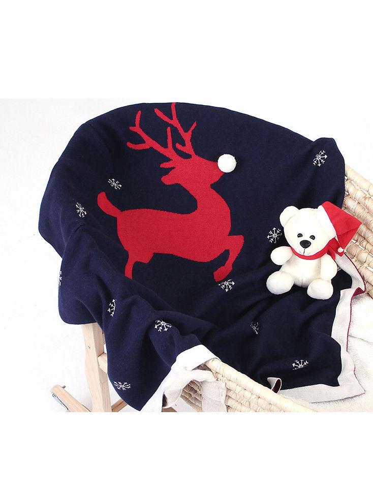 Christmas Deer Baby Knit Blanket - dianjiang-