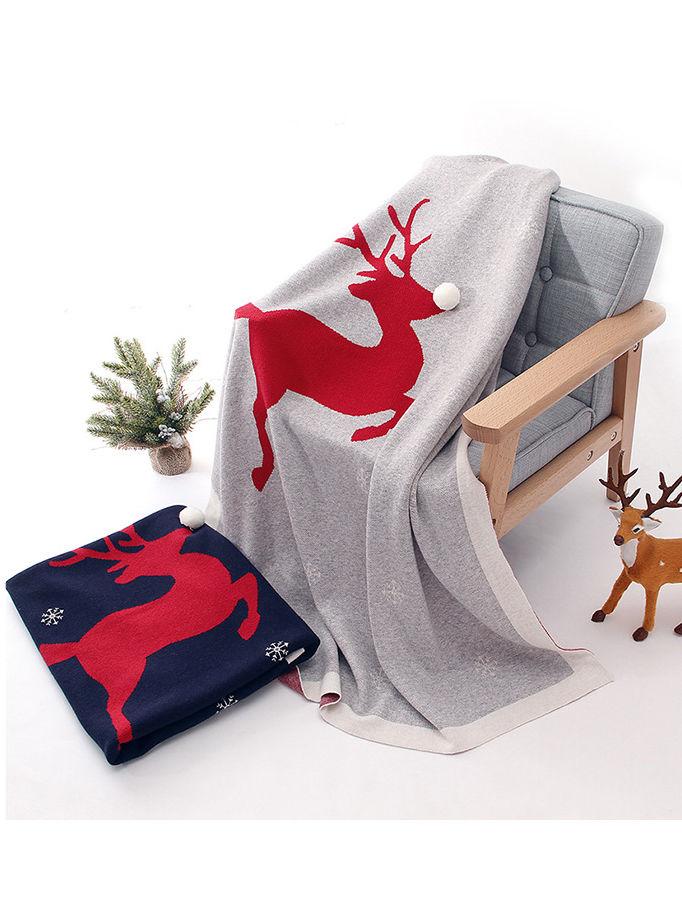 Christmas Deer Baby Knit Blanket - dianjiang-