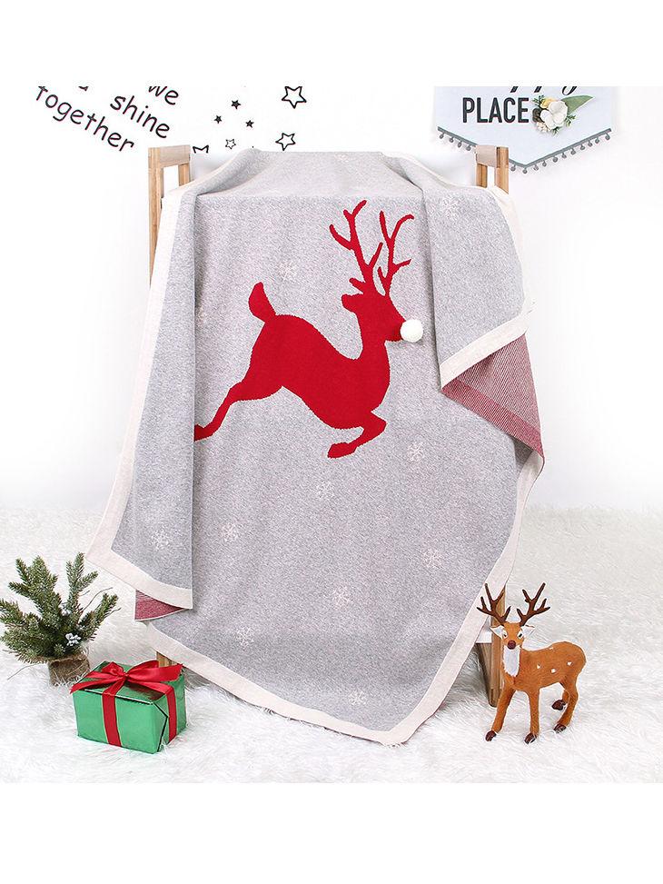 Christmas Deer Baby Knit Blanket - dianjiang-