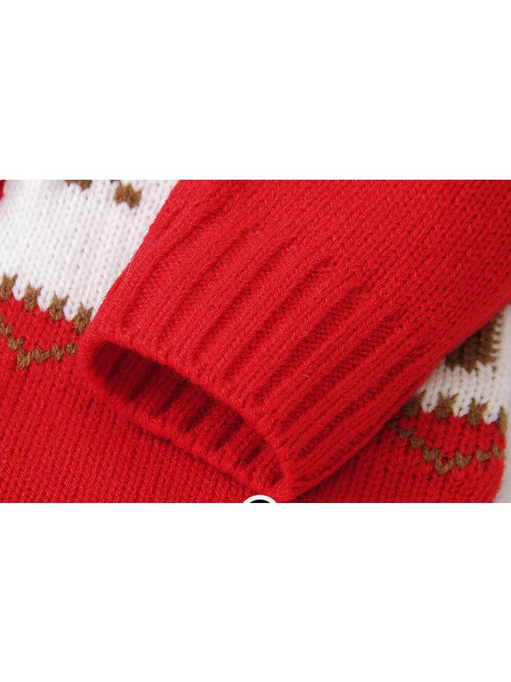 Baby Christmas Reindeer Snowflake Crochet Hooded Overalls - dianjiang-