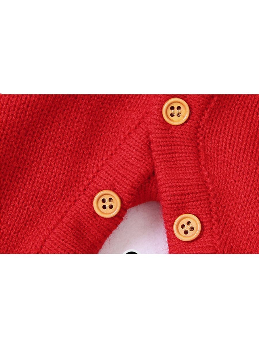 Baby Christmas Reindeer Snowflake Crochet Hooded Overalls - dianjiang-