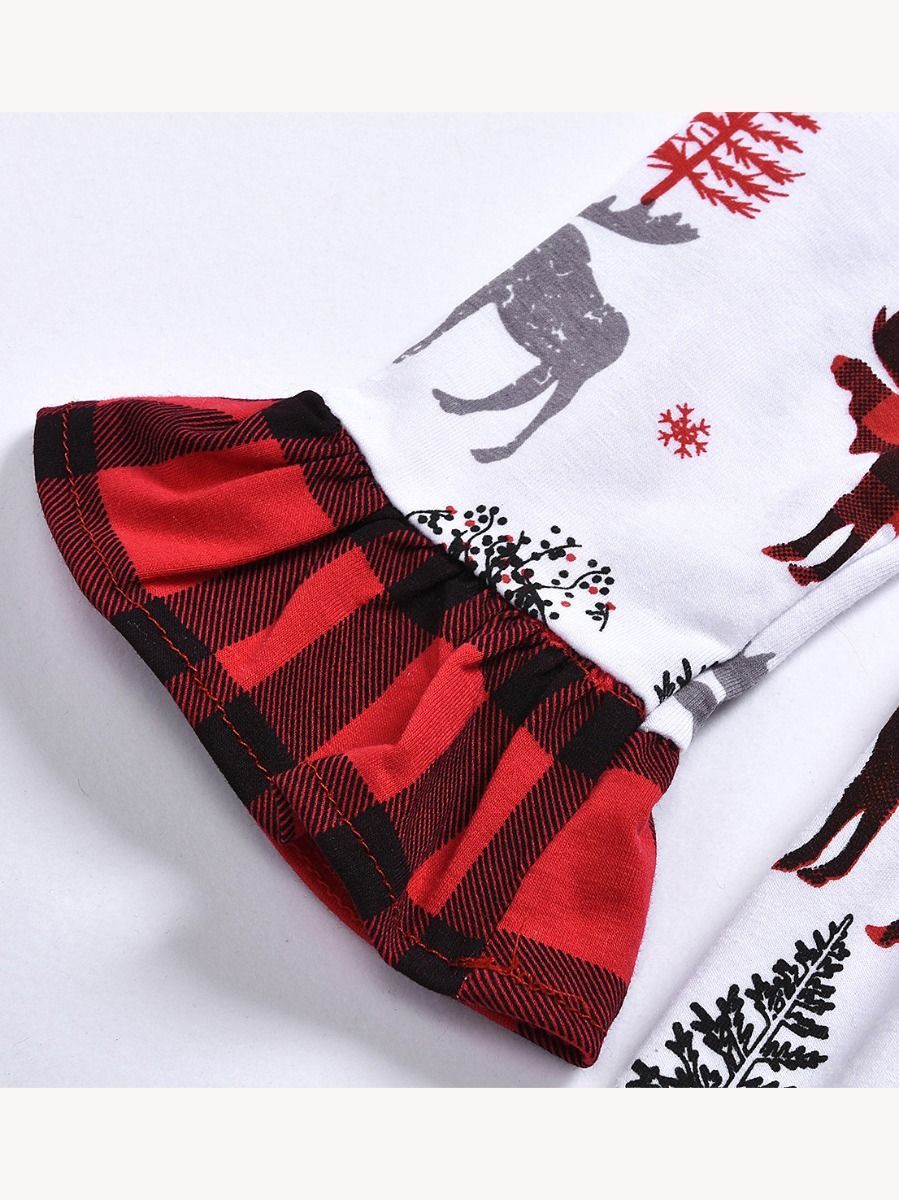 Christmas Theme Baby Ruffled Jumpsuit - dianjiang-