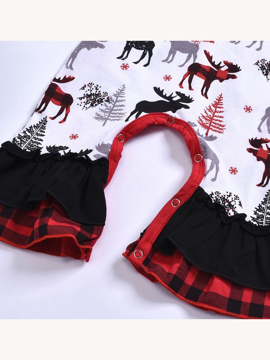 Christmas Theme Baby Ruffled Jumpsuit - dianjiang-