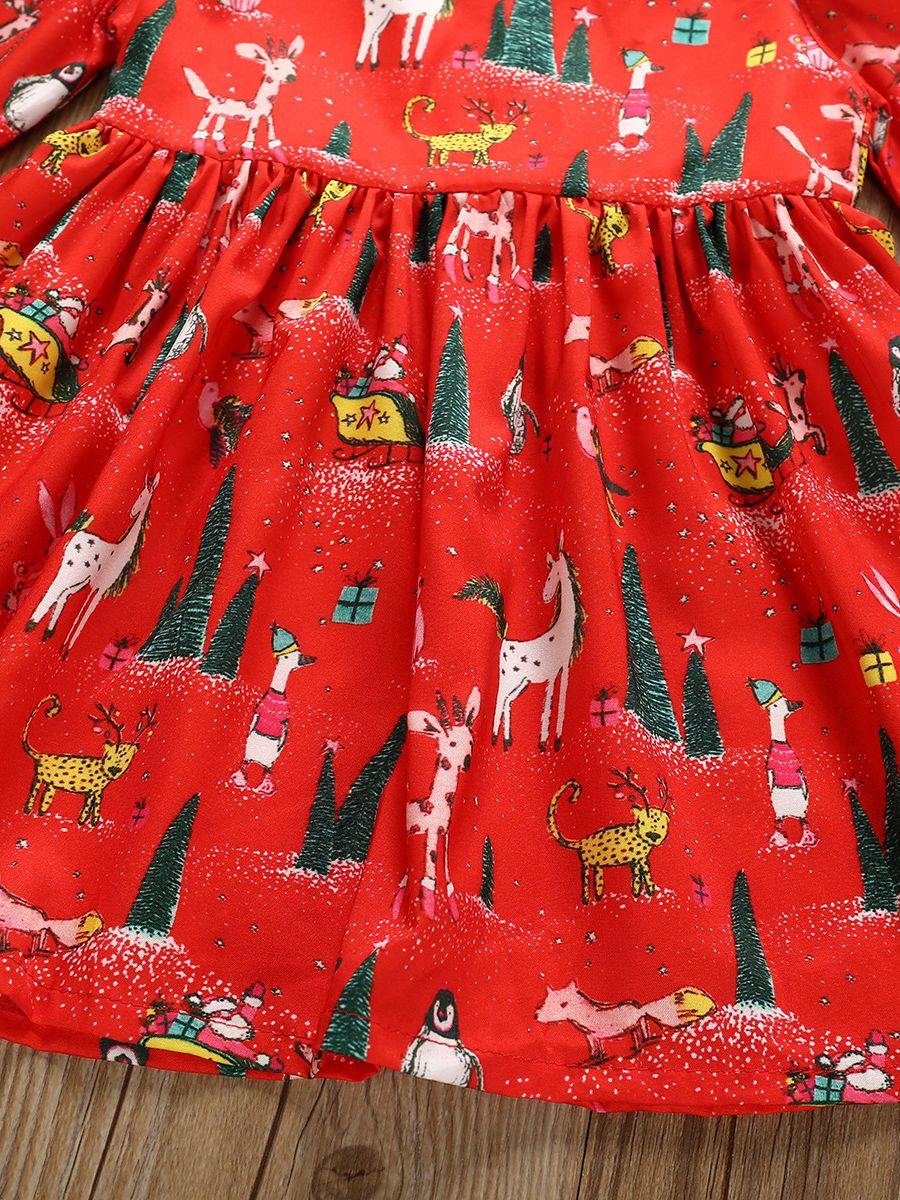 Christmas Theme Baby Toddler Girl Long-sleeved Dress - dianjiang-