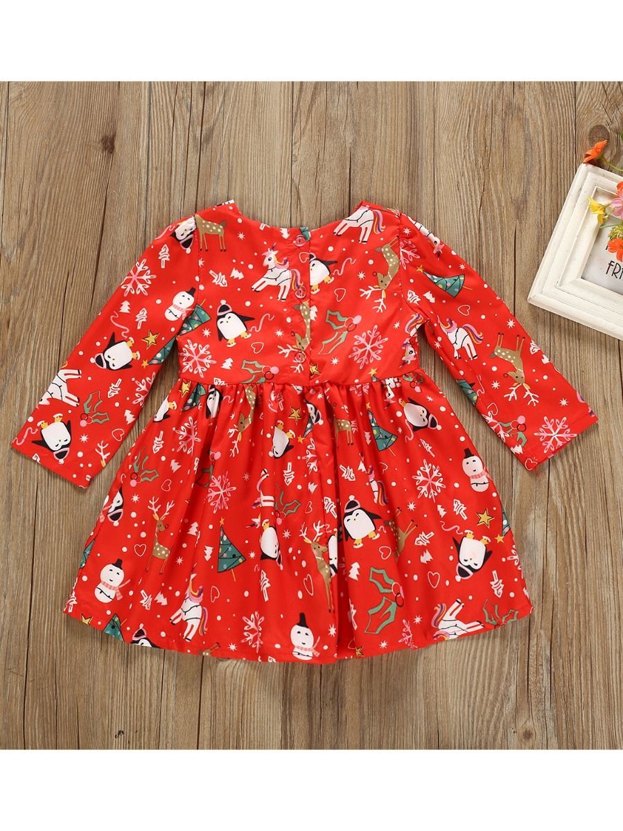Christmas Theme Baby Toddler Girl Long-sleeved Dress - dianjiang-