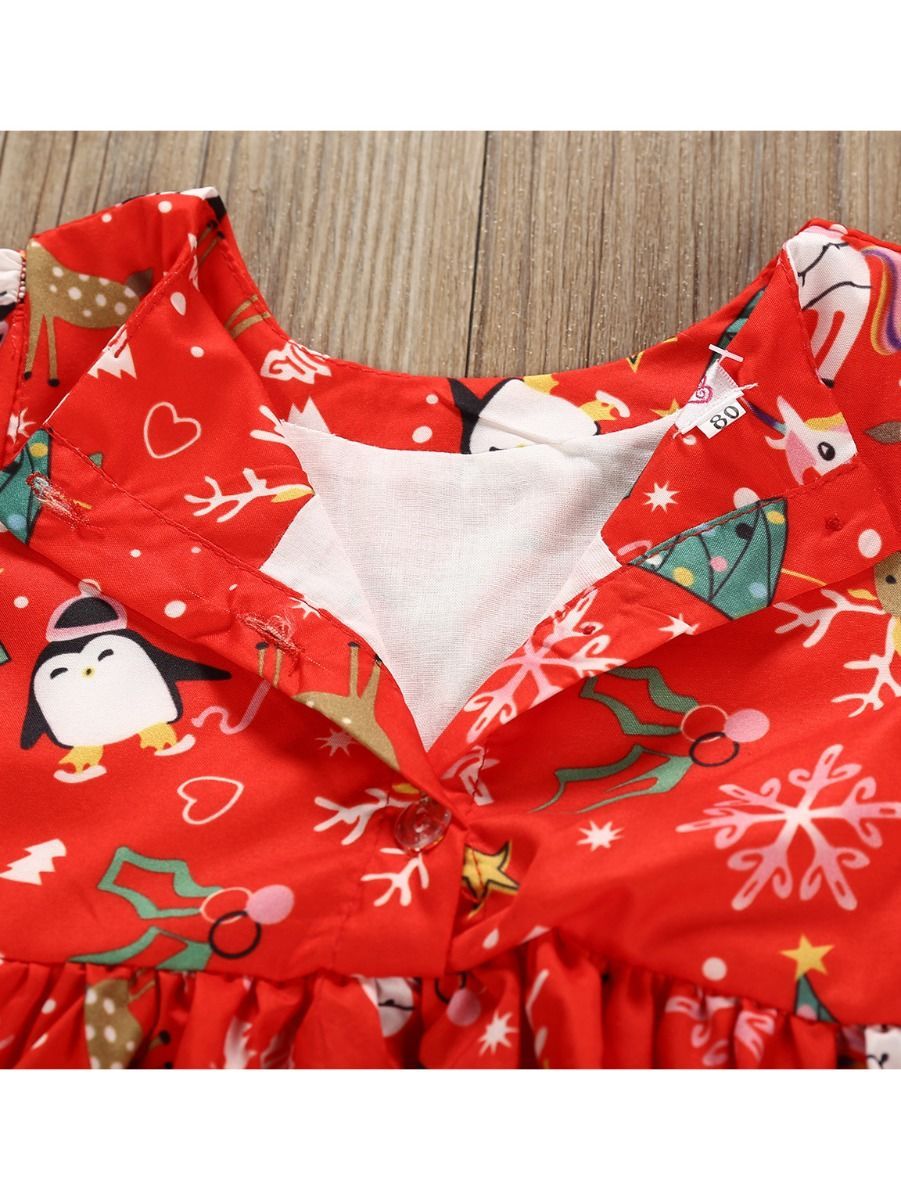 Christmas Theme Baby Toddler Girl Long-sleeved Dress - dianjiang-
