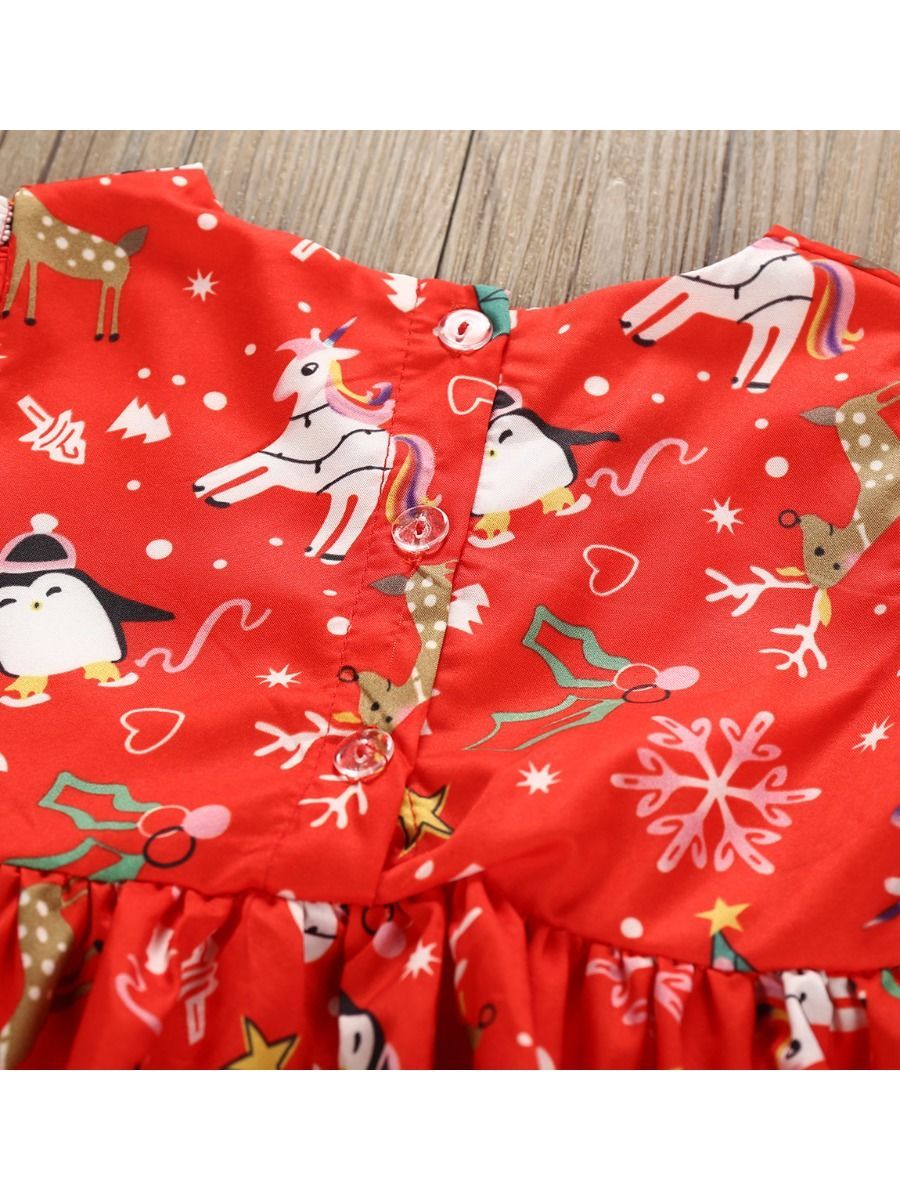 Christmas Theme Baby Toddler Girl Long-sleeved Dress - dianjiang-