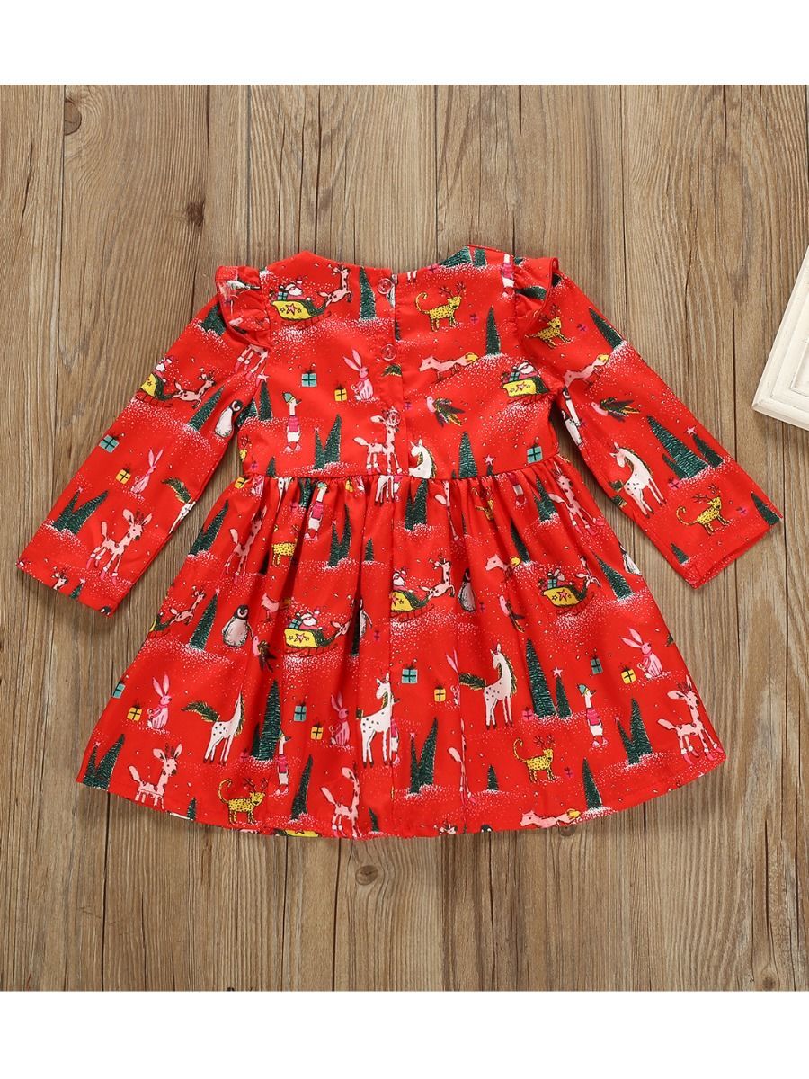 Christmas Theme Baby Toddler Girl Long-sleeved Dress - dianjiang-