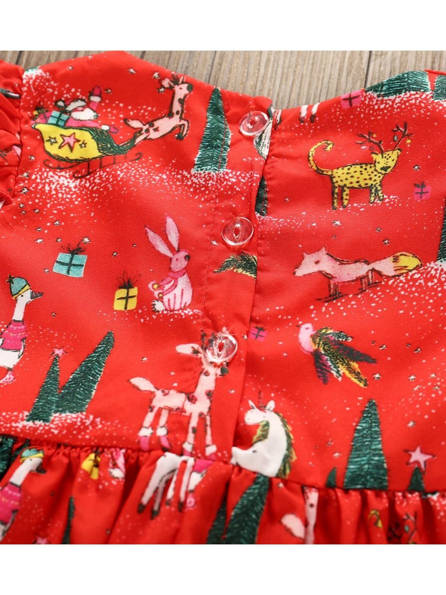 Christmas Theme Baby Toddler Girl Long-sleeved Dress - dianjiang-