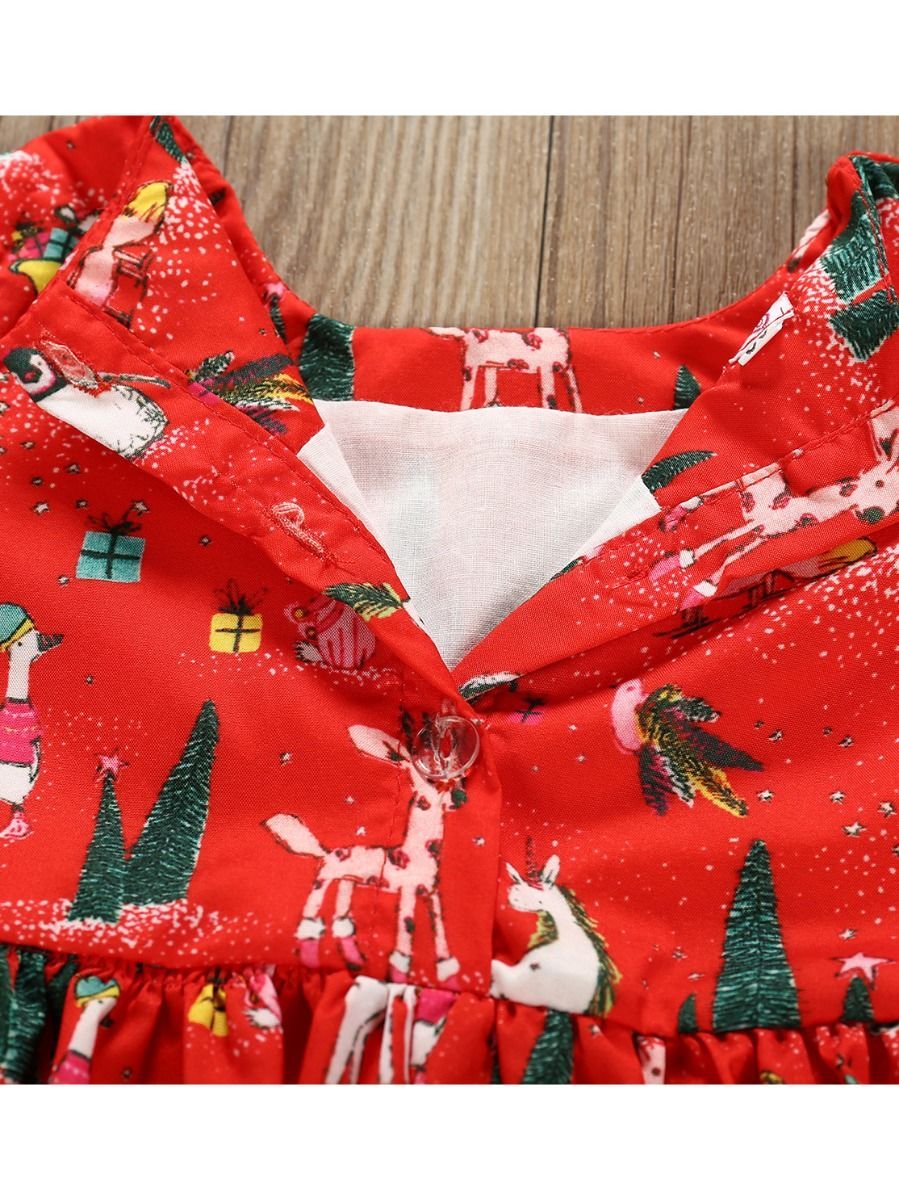 Christmas Theme Baby Toddler Girl Long-sleeved Dress - dianjiang-