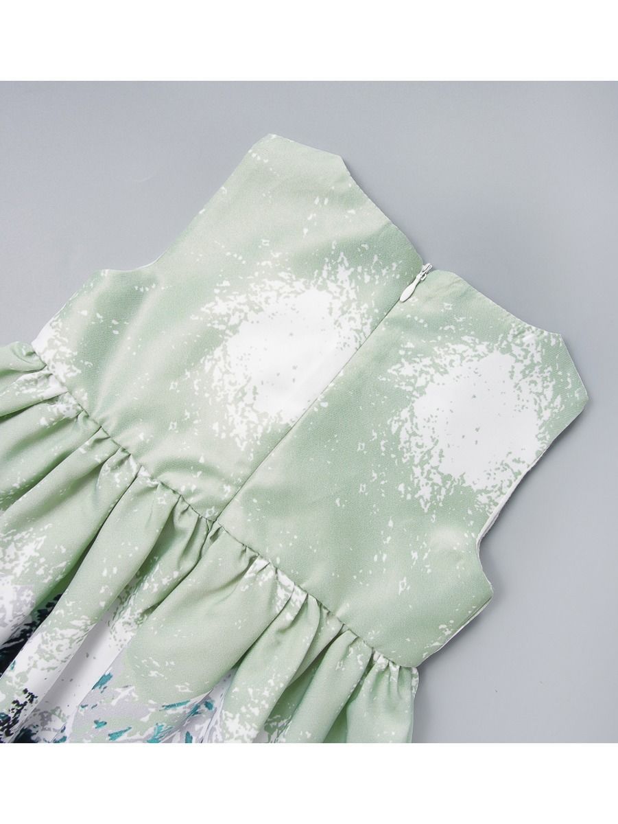 Big Girl Christmas Theme Big Bow Sleeveless Dress - dianjiang-