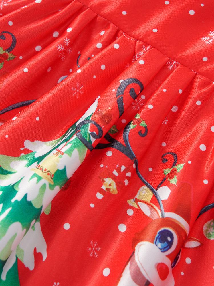 Christmas Theme Toddler Little Girl Mesh Patchwork Dress - dianjiang-