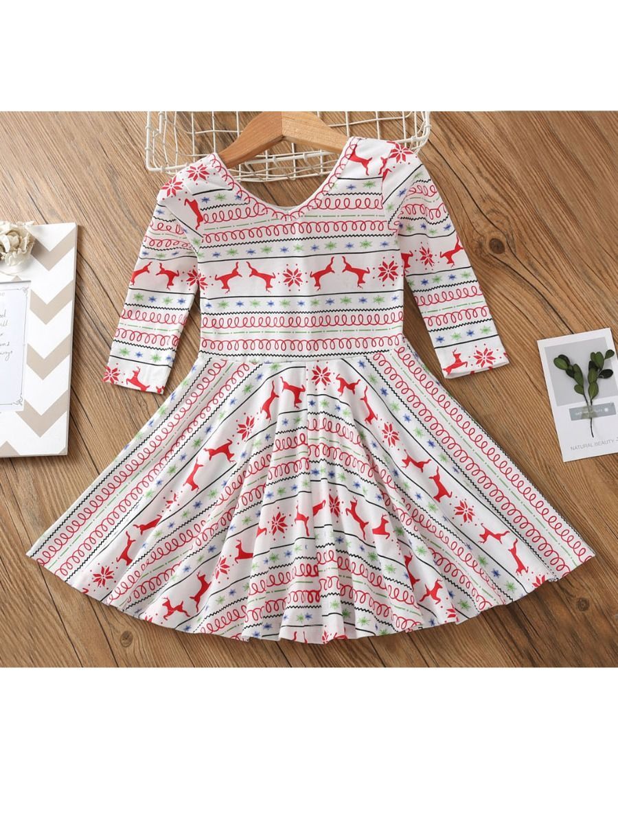 Christmas Toddler Girl Deer Dress - dianjiang-