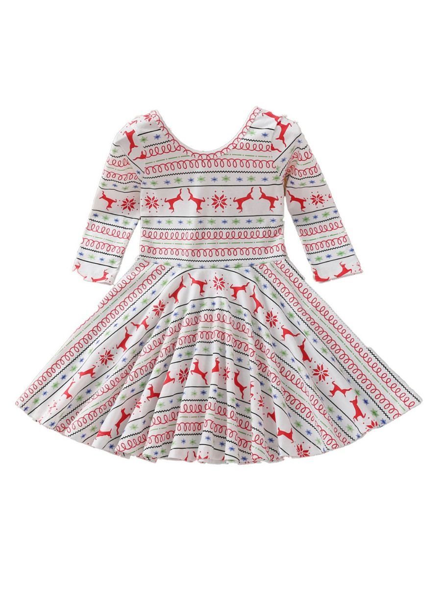 Christmas Toddler Girl Deer Dress - dianjiang-