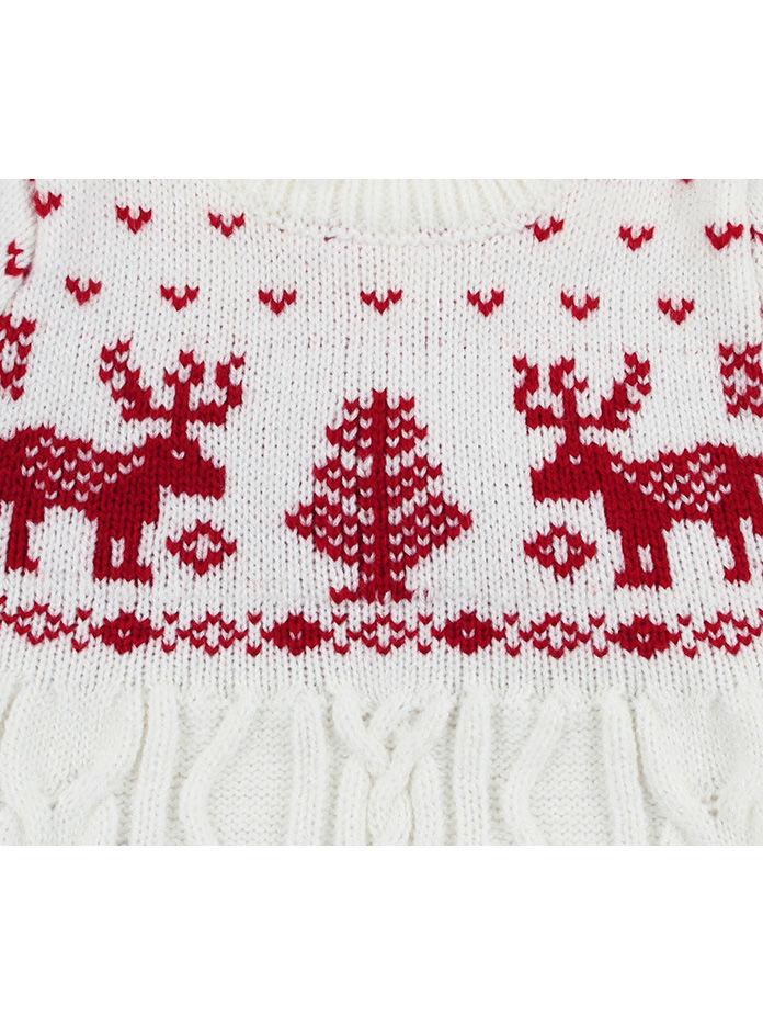 Christmas Tree Deer Crochet Knit Dress - dianjiang-