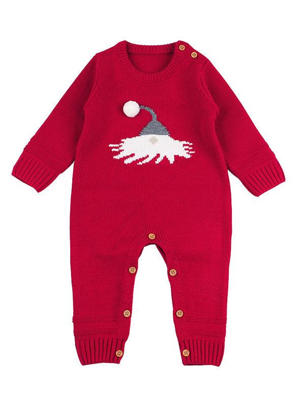 Christmas Pom Hat Baby Crochet Onesies Overall - dianjiang-