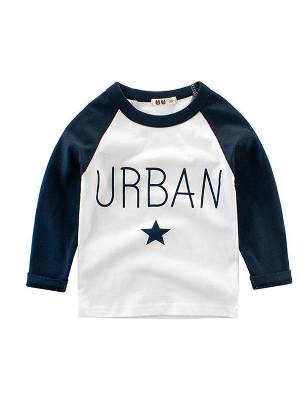 Urban Color Block Cotton Tee Sports Long-sleeve Top - dianjiang-