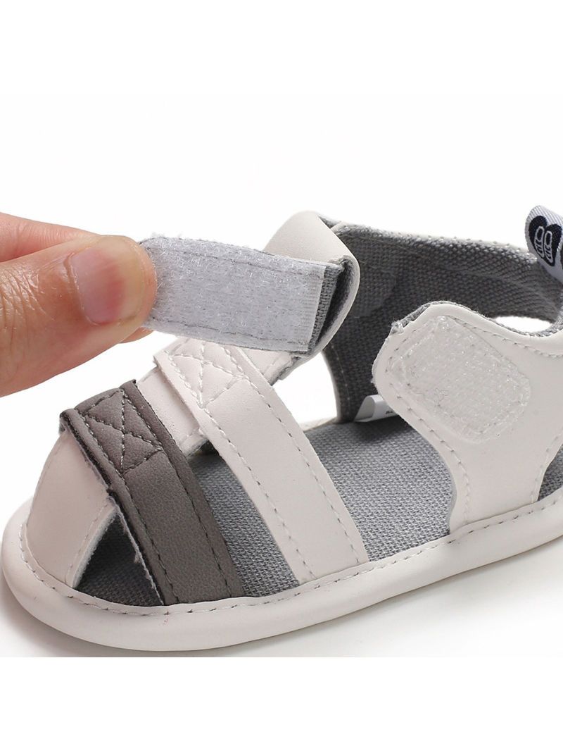 White Color Blocking Early Days Prewalker Baby Boys Sandal - dianjiang-