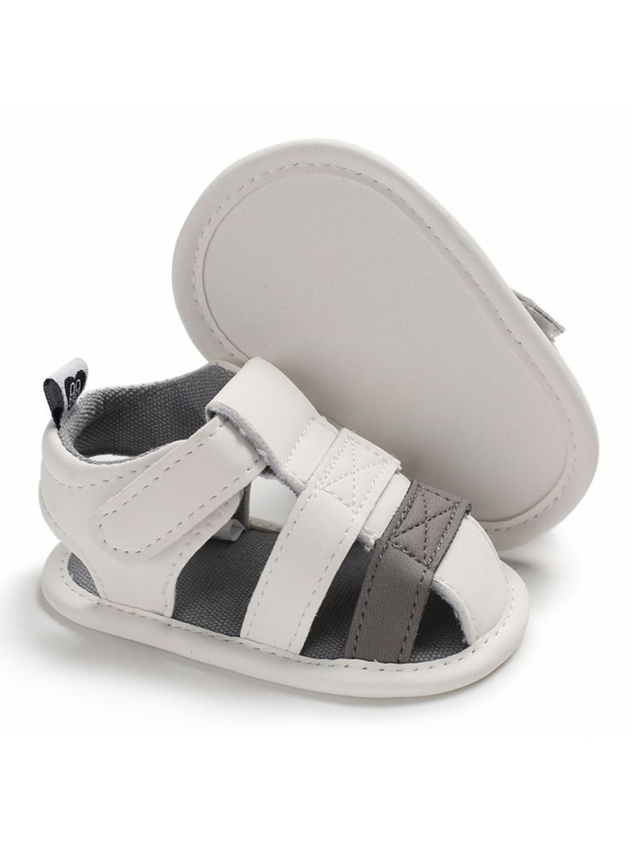 White Color Blocking Early Days Prewalker Baby Boys Sandal - dianjiang-
