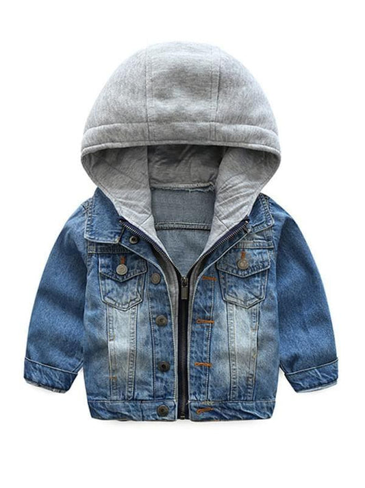 Cool Hooded Outwear Denim Coat Jacket Zip-up for Toddler Boys - dianjiang-